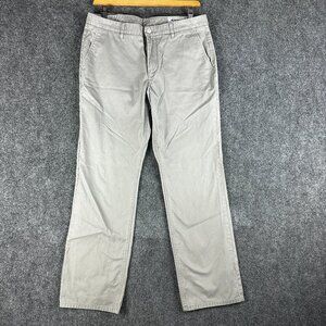 Bonobos Pants Mens 35 Straight Fit Washed Chino Gray Cotton Stretch Flat Front